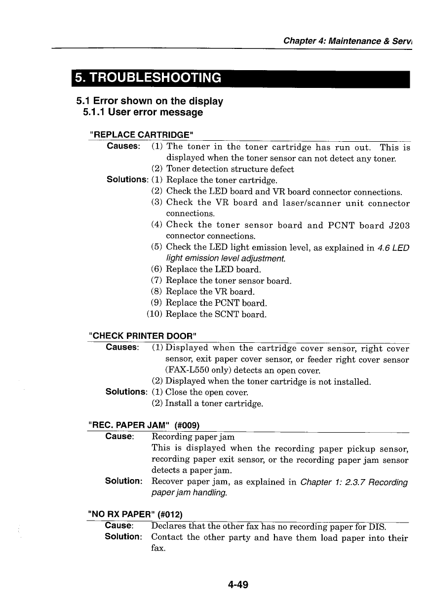 Canon FAX L500 L550 Parts and Service Manual-4